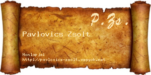 Pavlovics Zsolt névjegykártya